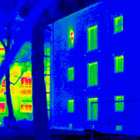 Aufnahme von einem Wohnhaus mit der Wärmebildkamera