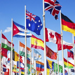 Bild mit verschiedenen Staatsflaggen, unter anderem Deutschland, Großbritannien, Australien, Kanada und Spanien.