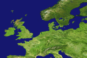 Europa als Satellitenbild.