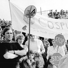 Demonstration gegen den Tagebau Cospuden in der DDR Demonstration gegen den Tagebau Cospuden in der DDR