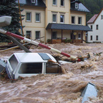 Hochwasser in Schlottwitz in Sachsen im Jahre 2002
