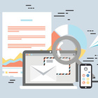 Egal ob per E-Mail oder auf einer Lernplattform: Wenn die Schüler/-innen bei der Bearbeitung von Aufgaben auf sich allein gestellt sind, ist es umso wichtiger, gute Aufgaben zu stellen. Clipart Dokument, Laptop, Smartphone, Lupe