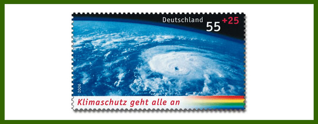 Briefmarke zur Kampagne "Klimaschutz geht alle an"