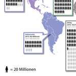 Eine Kartenansicht über die Weltbevölkerung