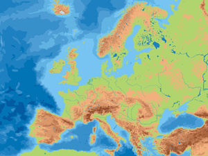 Topografische Karte Europas