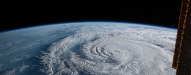 Hurrikan Florence im Jahr 2018, aufgenommen aus der Internationalen Raumstation ISS.