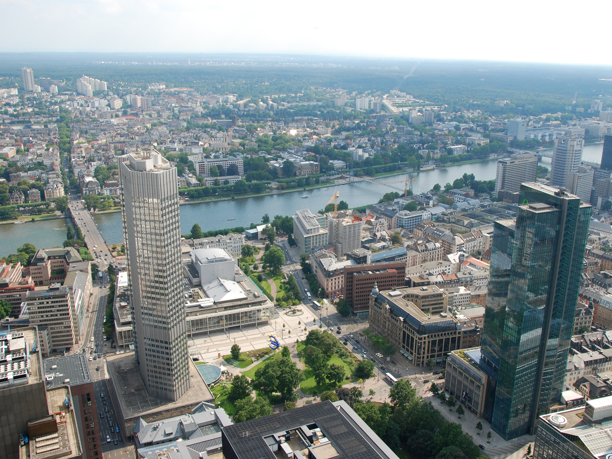 Luftaufnahmen von Frankfurt am Main.