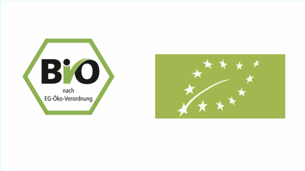 Bio-Siegel von Deutschland und Bio-Siegel der EU.