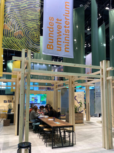 Foto vom Ausstellungsstand des Bundesumweltministeriums auf der Grünen Woche.