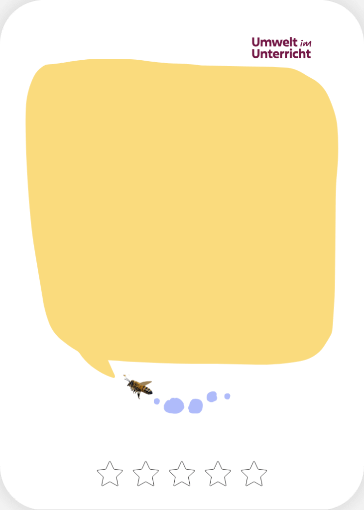 Eine Biene mit einer Sprechblase.