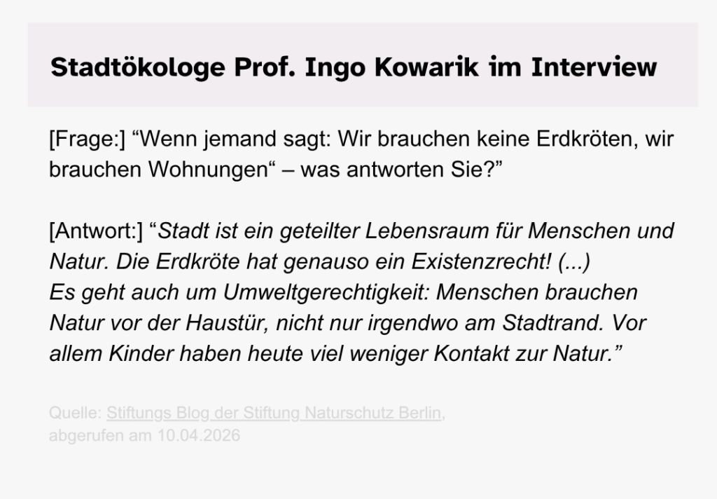 Artikel über Stadtnatur