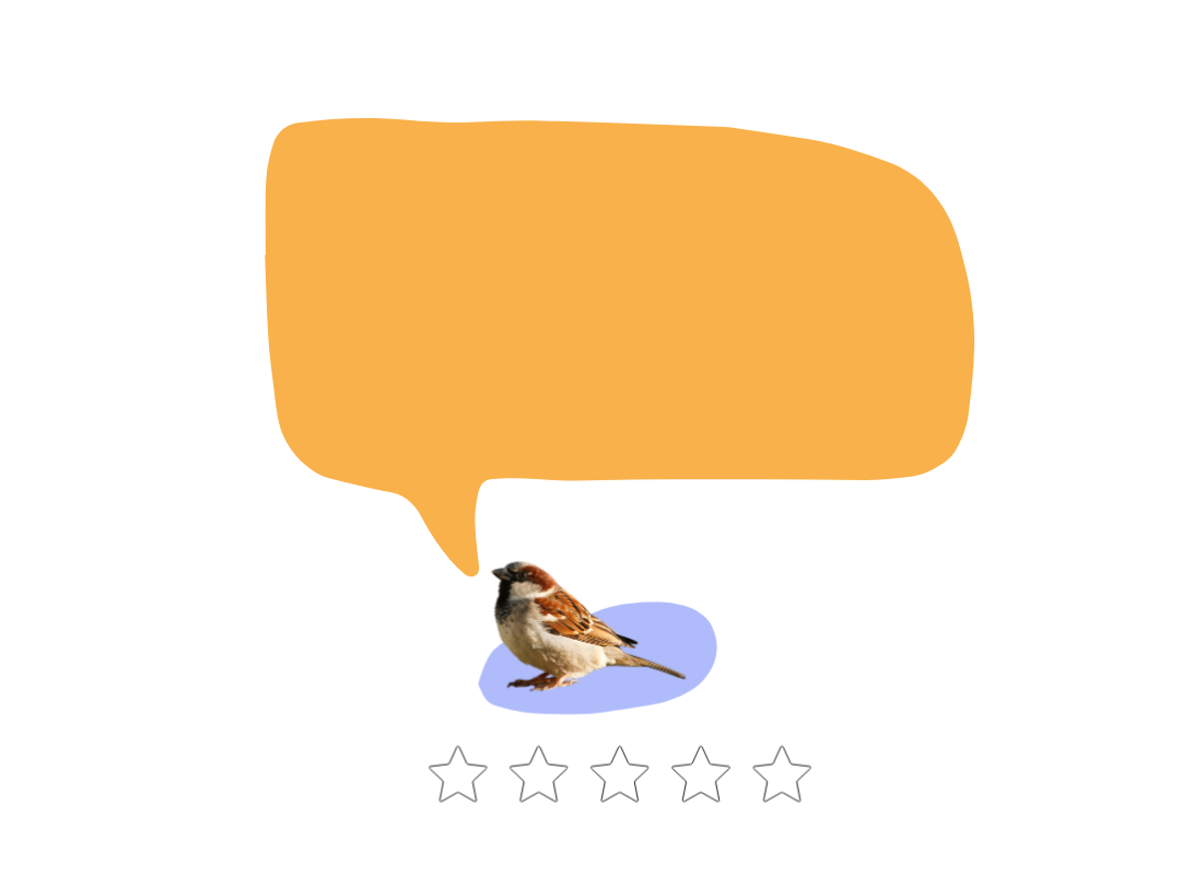 Spatz mit Sprechblase