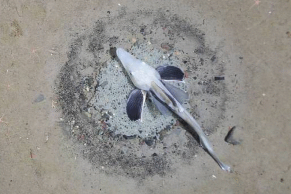 Nahaufnahme von oben von einem Eisfisch.